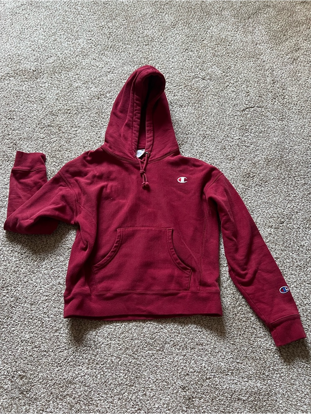 Champion Berry Red Hoodie with Drawstring